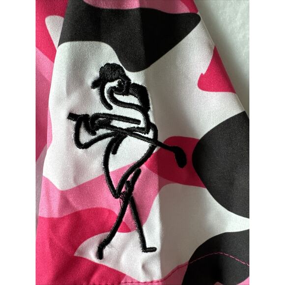 Trailer Park Golf Club Member Shirt Pink Camo Mens XL Short Sleeve Camp Flamingo - Picture 6 of 9